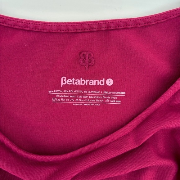 Betabrand Erin Peplum Top Small Maroon Flutter Sleeves - Picture 7 of 8